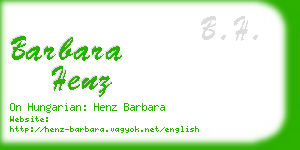 barbara henz business card